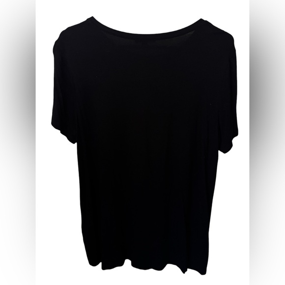 NWOT Eileen Fisher Black Lightweight Viscose Jersey Short Sleeve Tee Size M - Picture 3 of 5
